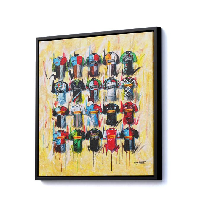 Harlequins Shirts 20x20 Canvas - Terry Kneeshaw Art