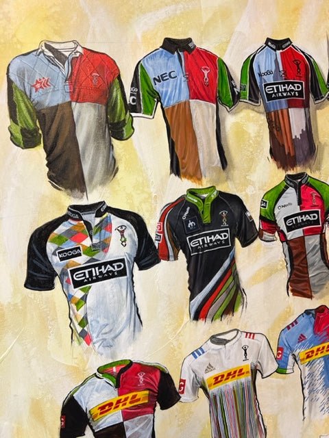 Harlequins Shirts 20x20 Canvas - Terry Kneeshaw Art