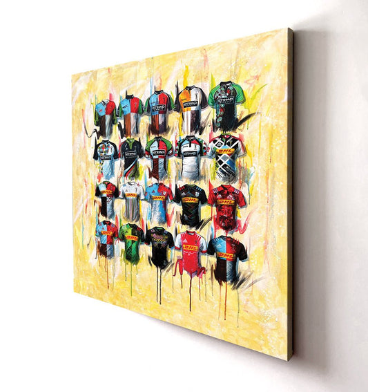 Harlequins Shirts 40x40 Canvas - Terry Kneeshaw Art