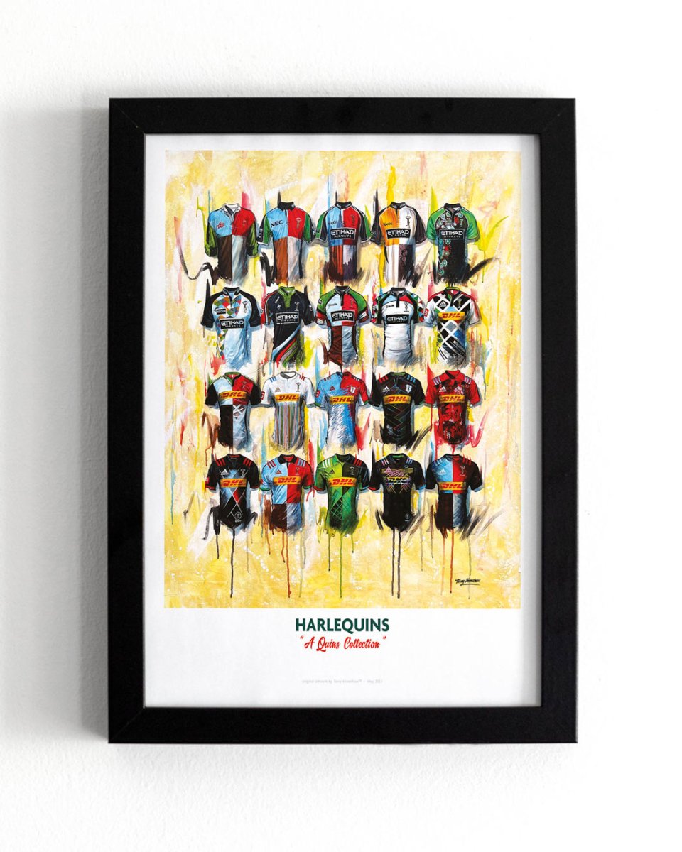 Harlequins Shirts A3 - Terry Kneeshaw Art