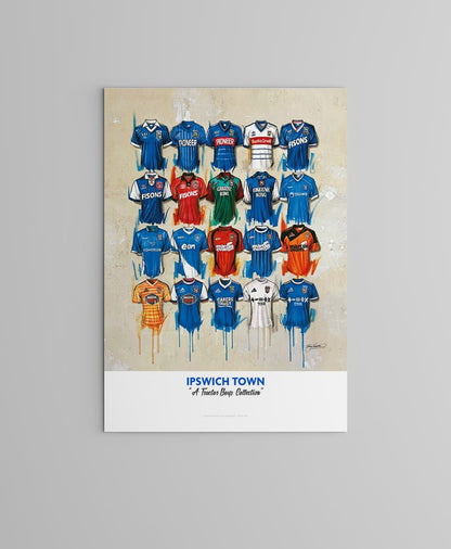 Ipswich Town FC Shirts - A2 Limited Edition Prints - Terry Kneeshaw Art