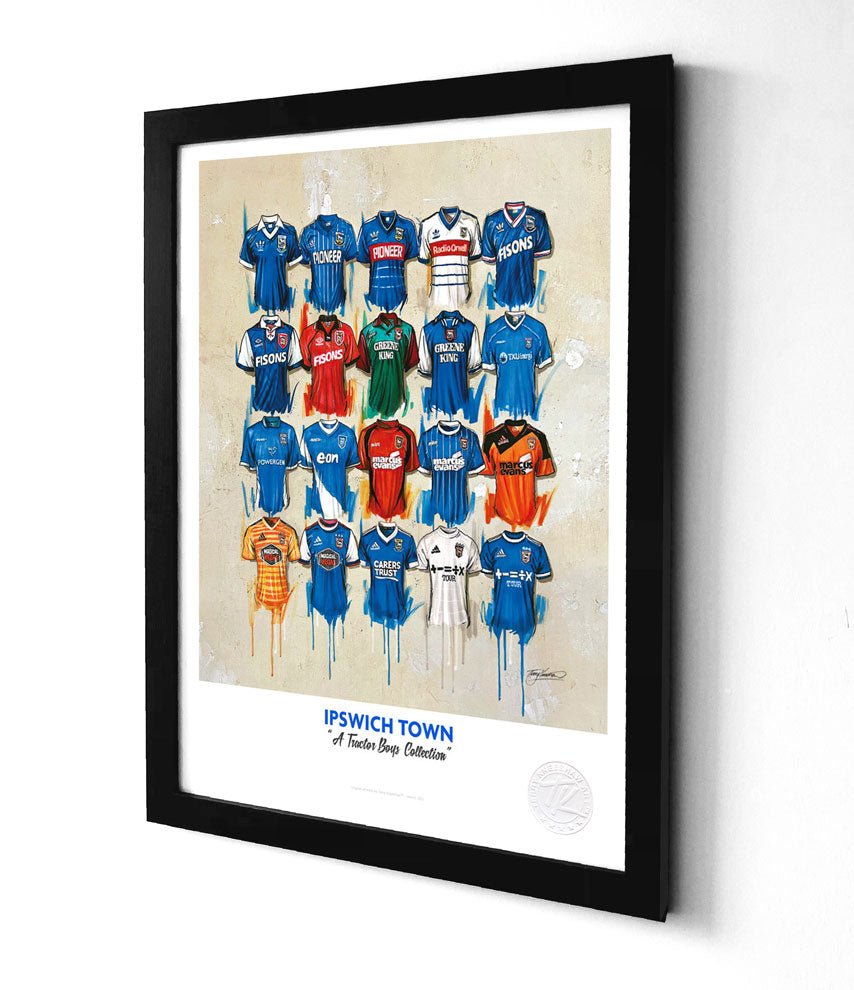 Ipswich Town FC Shirts A3 - Terry Kneeshaw Art