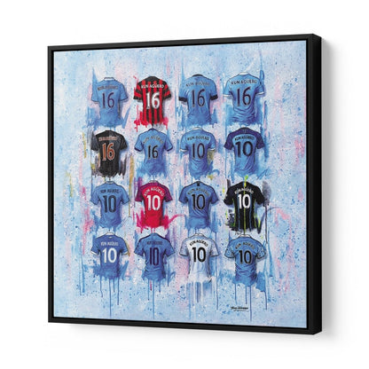 Kun Agüero Shirts 20x20 Canvas (Sale) - Terry Kneeshaw Art