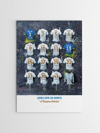 Leeds United 19/20 Champions - A2 Signed Limited Edition Personalised Prints - Terry Kneeshaw Art