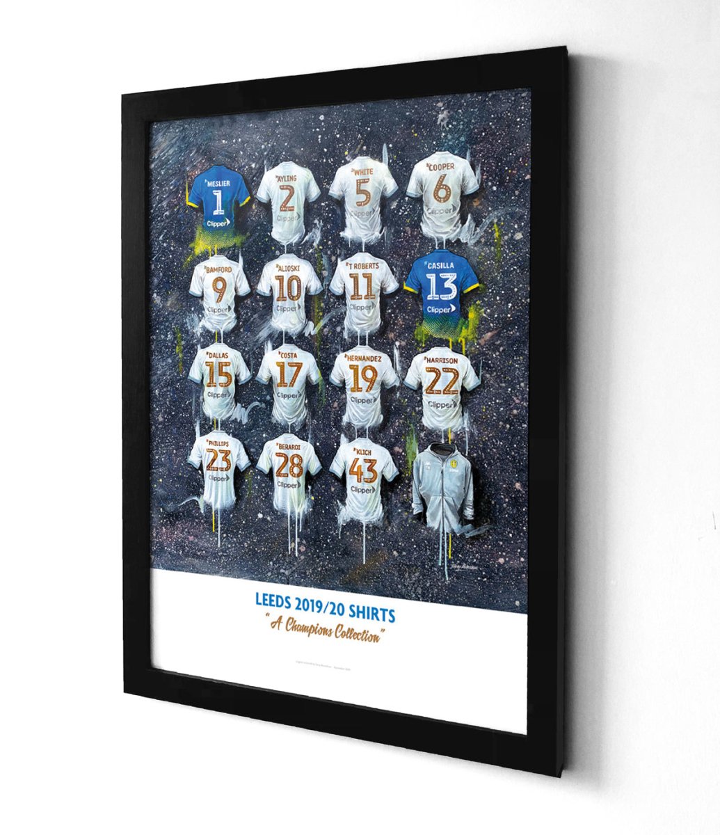 Leeds United 19/20 Champions - A2 Signed Limited Edition Personalised Prints - Terry Kneeshaw Art