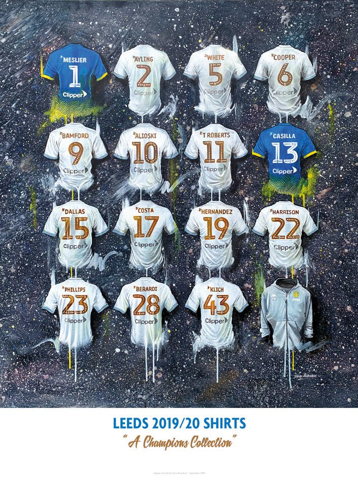 Leeds United 19/20 Champions - A2 Signed Limited Edition Prints - Terry Kneeshaw Art