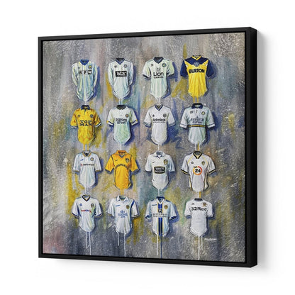 Leeds United FC Shirts 20x20 Canvas - Terry Kneeshaw Art