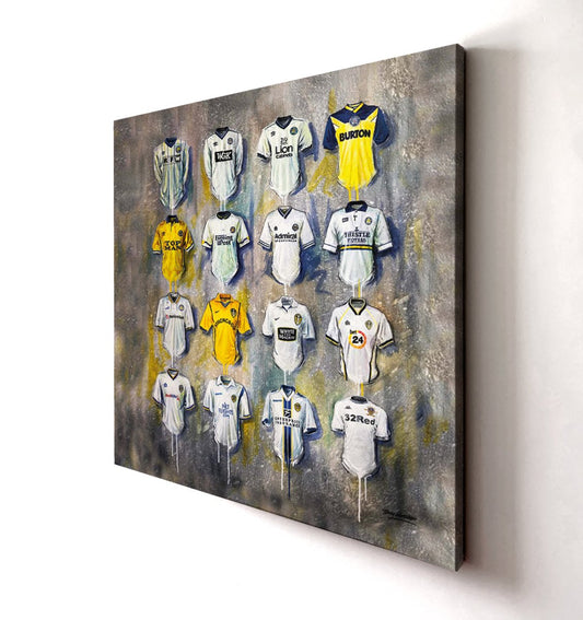 Leeds United FC Shirts 20x20 Canvas - Terry Kneeshaw Art