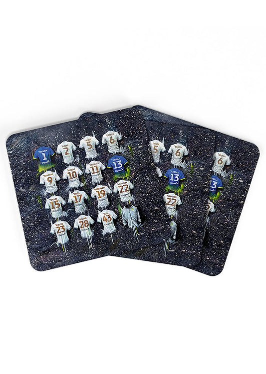 Leeds United FC Shirts - A Champions Collection Coasters - Terry Kneeshaw Art