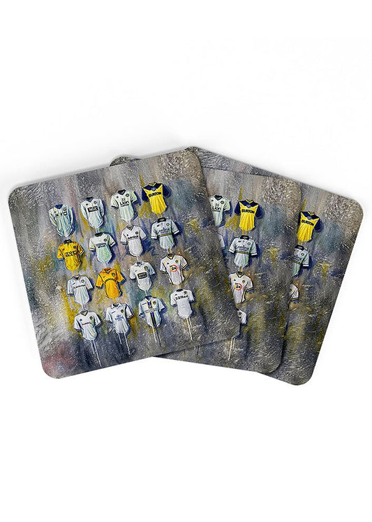 Leeds United FC Shirts - A Peacock's Collection Coasters - Terry Kneeshaw Art