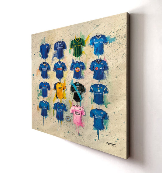 Leicester City FC Shirts 20x20 Canvas - Terry Kneeshaw Art