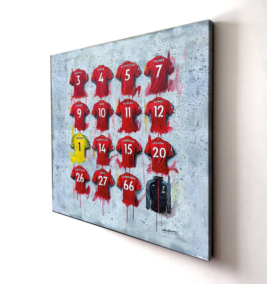 Liverpool FC 19/20 Champions Shirts 20x20 Canvas - Terry Kneeshaw Art