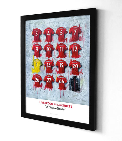 Liverpool FC 20/21 Champions Shirts - A2 Signed Limited Edition Personalised Prints - Terry Kneeshaw Art