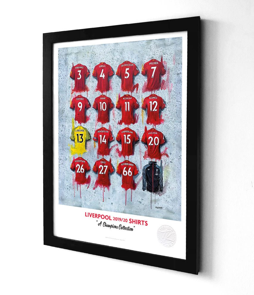 Liverpool FC 20/21 Champions Shirts A3 - Terry Kneeshaw Art