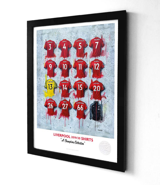 Liverpool FC 20/21 Champions Shirts A3 - Terry Kneeshaw Art