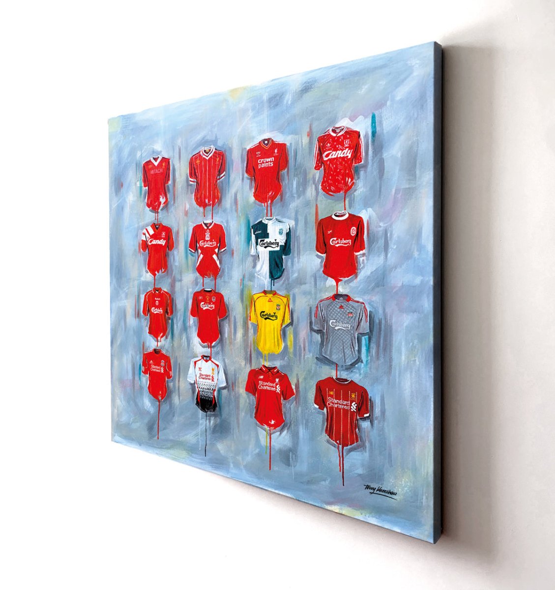 Liverpool FC Shirts YNWA 20x20 Canvas - Terry Kneeshaw Art