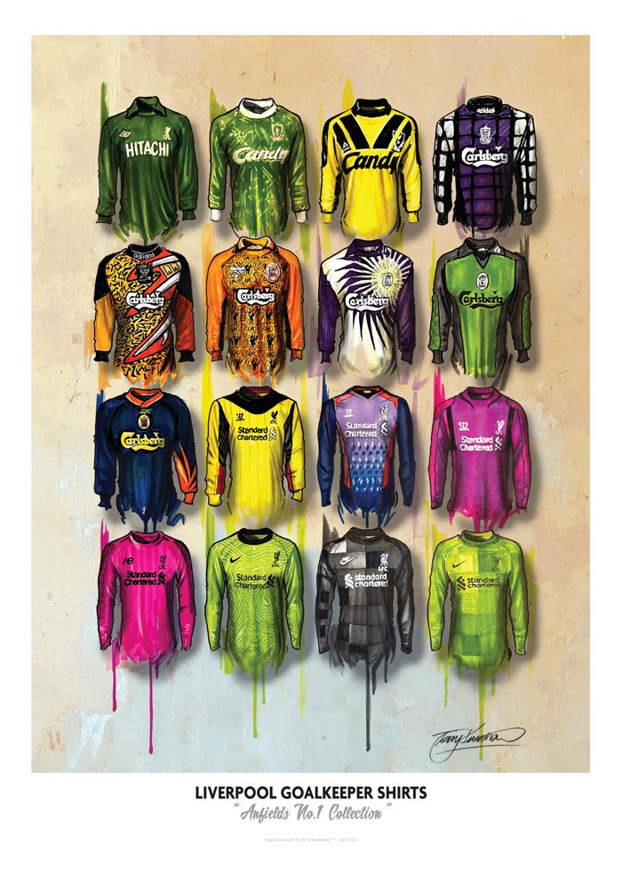 Liverpool Goal Keeper Shirts - Terry Kneeshaw Art