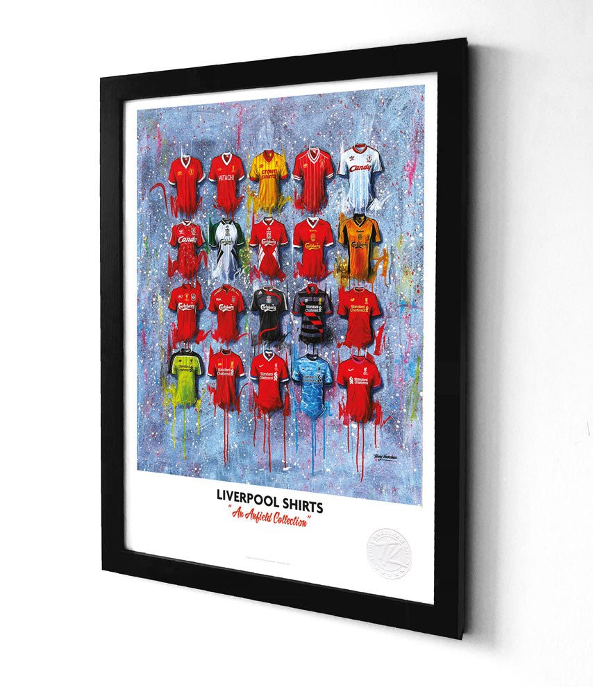 Liverpool Shirts Anfield A3 - Terry Kneeshaw Art