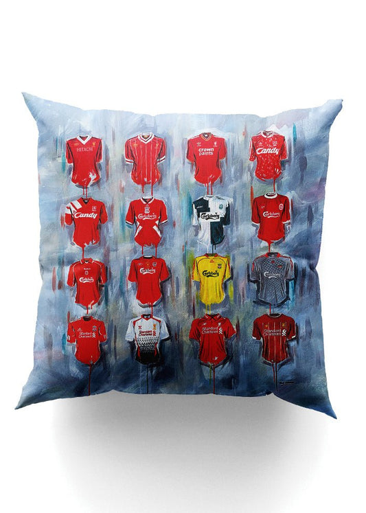 Liverpool Shirts - You'll Never Walk Alone Cushion - Terry Kneeshaw Art