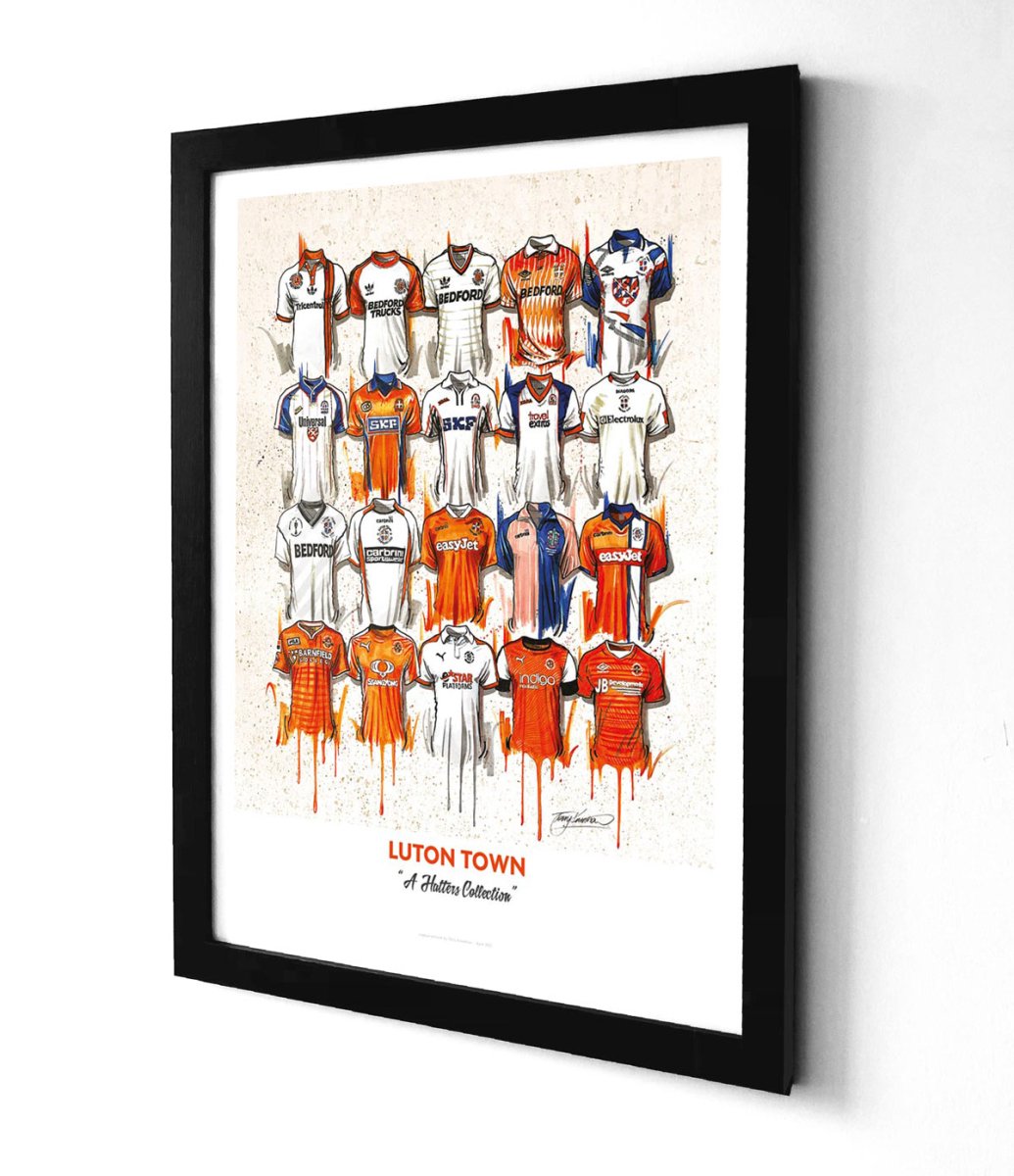 Luton Town FC - A2 Signed Limited Edition Personalised Prints - Terry Kneeshaw Art