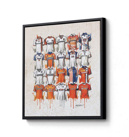 Luton Town FC Shirts 20x20 Canvas - Terry Kneeshaw Art