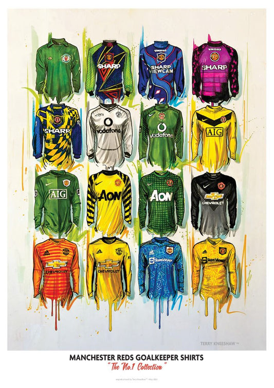 Manchester United Goal Keeper Shirts - Terry Kneeshaw Art