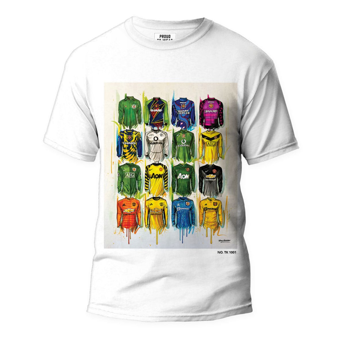 Manchester United Goal Keeper Shirts - T Shirt - Terry Kneeshaw Art