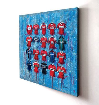 Middlesbrough FC Shirts 20x20 Canvas - Terry Kneeshaw Art