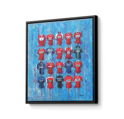 Middlesbrough FC Shirts 30x30 Canvas - Terry Kneeshaw Art