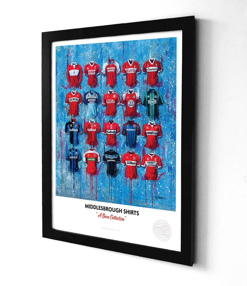 Middlesbrough FC Shirts A3 - Terry Kneeshaw Art