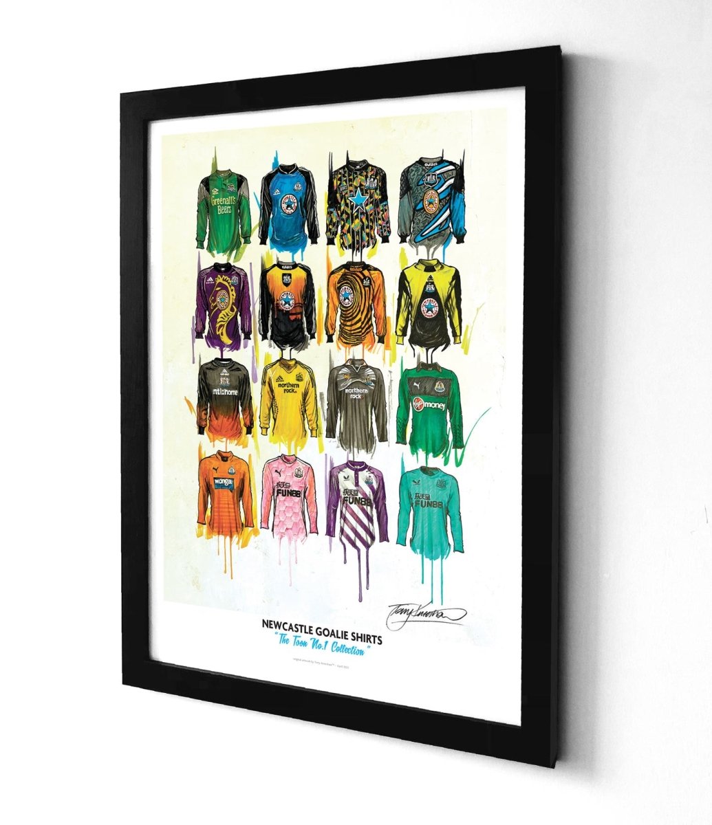 Newcastle Goal Keeper Shirts - Terry Kneeshaw Art