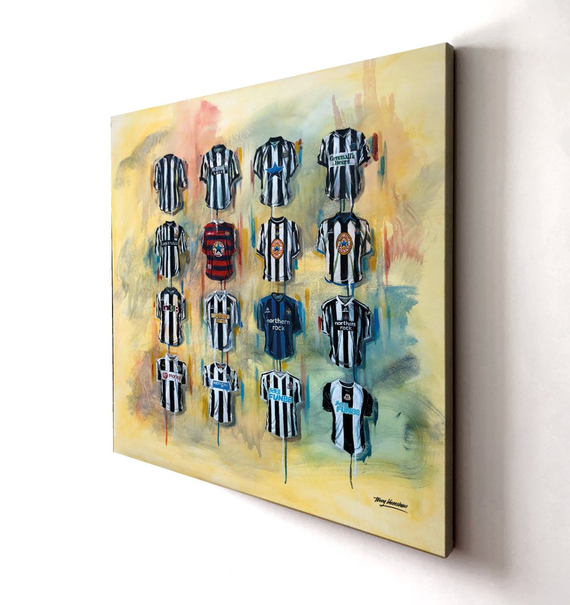 Newcastle Shirts 20x20 Canvas - Terry Kneeshaw Art