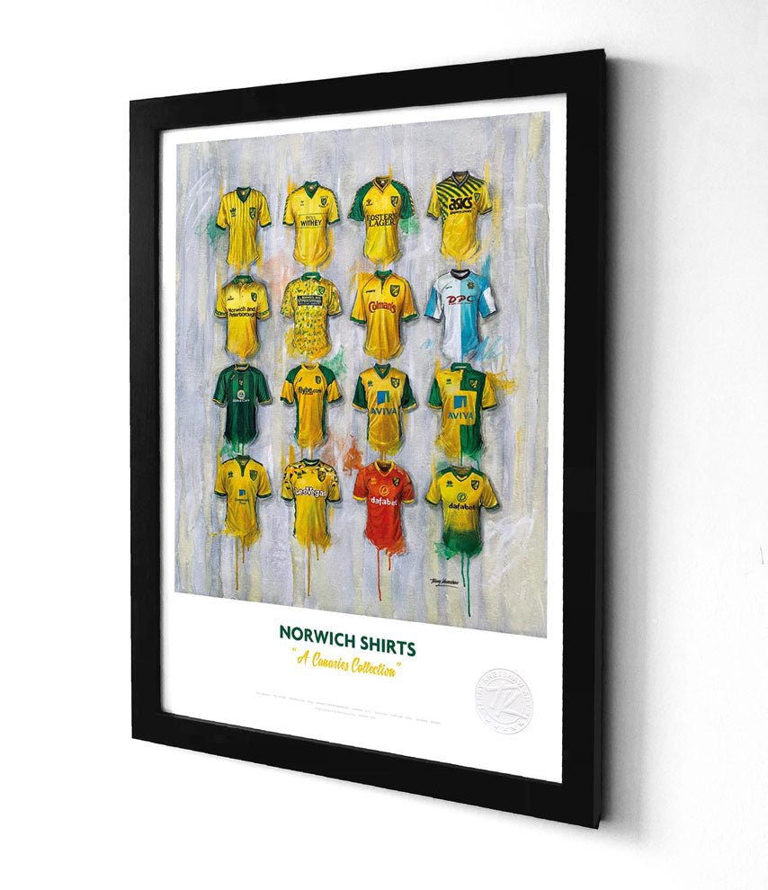 Norwich City FC Shirts A3 - Terry Kneeshaw Art