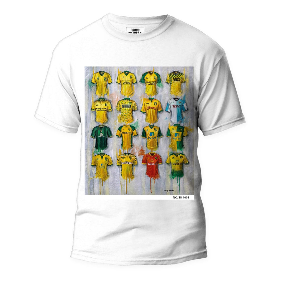 Norwich FC - A Canaries Collection T Shirt - Terry Kneeshaw Art