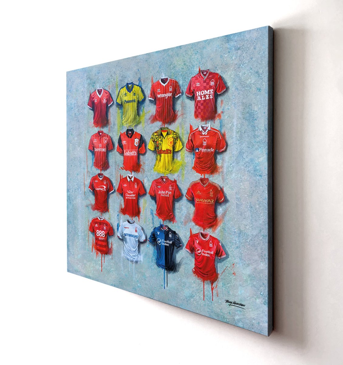 Nottingham Forest FC Shirts 20x20 Canvas - Terry Kneeshaw Art