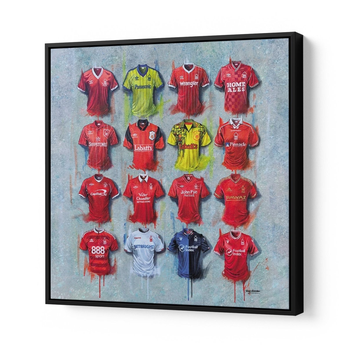 Nottingham Forest FC Shirts 20x20 Canvas - Terry Kneeshaw Art