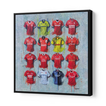 Nottingham Forest FC Shirts 40x40 Canvas - Terry Kneeshaw Art