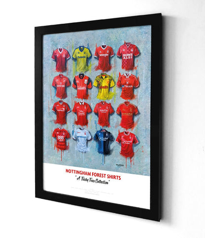 Nottingham Forest FC Shirts - A2 Signed Limited Edition Personalised Prints - Terry Kneeshaw Art