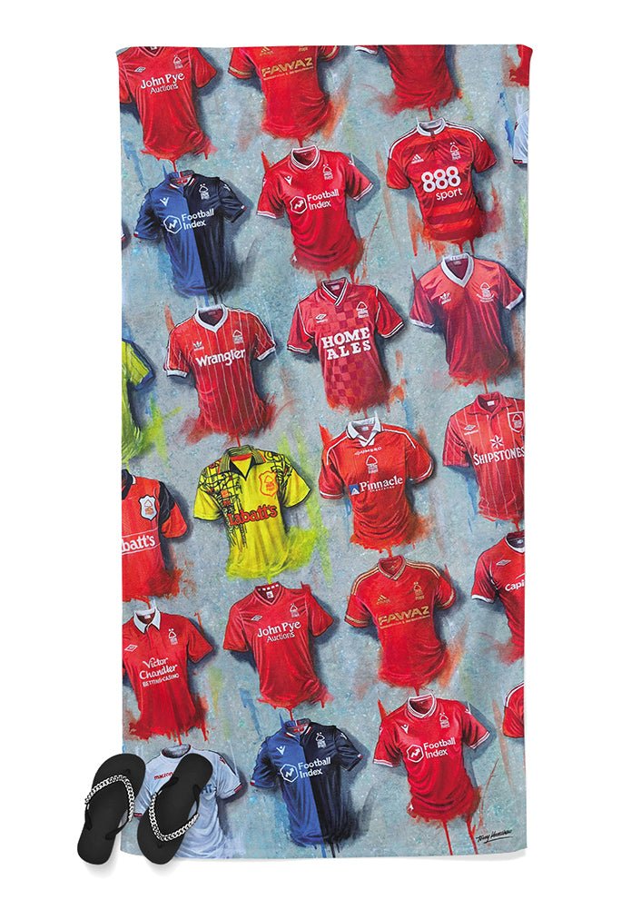 Nottingham Forest Shirts - A Tricky Tree's Collection Beach Towel - Terry Kneeshaw Art