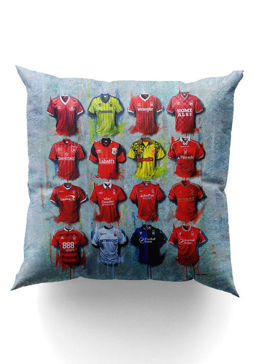 Nottingham Forest Shirts - A Tricky Trees Collection Cushion - Terry Kneeshaw Art