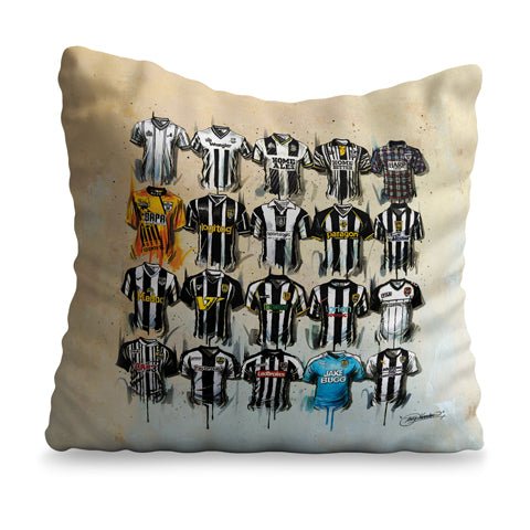 Notts County - A Magpies Collection Cushion - Terry Kneeshaw Art