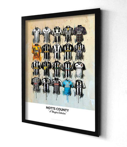 Notts County FC Shirts - A2 Signed Limited Edition Personalised Prints - Terry Kneeshaw Art