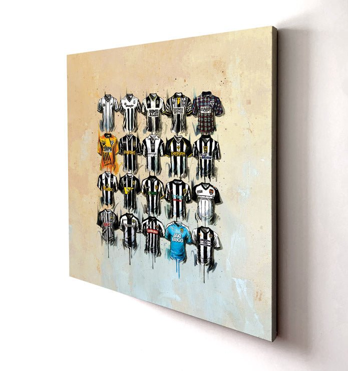 Notts County Shirts 20x20 Canvas - Terry Kneeshaw Art