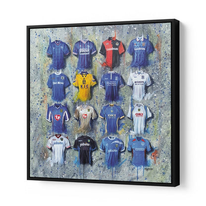 Portsmouth FC Shirts 20x20 Canvas - Terry Kneeshaw Art