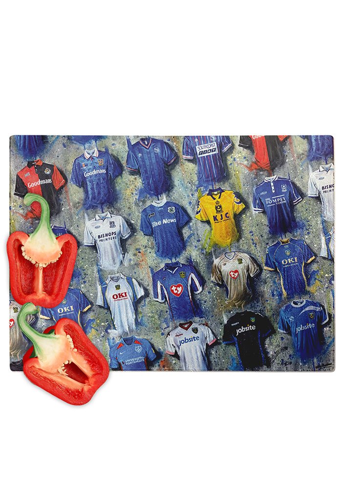 Portsmouth FC Shirts - A Pompey Collection Chopping Board - Terry Kneeshaw Art