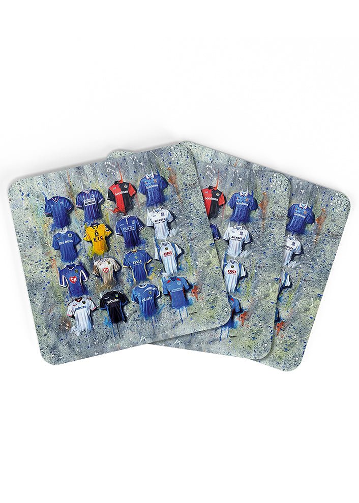 Portsmouth FC Shirts - A Pompey Collection Coasters - Terry Kneeshaw Art