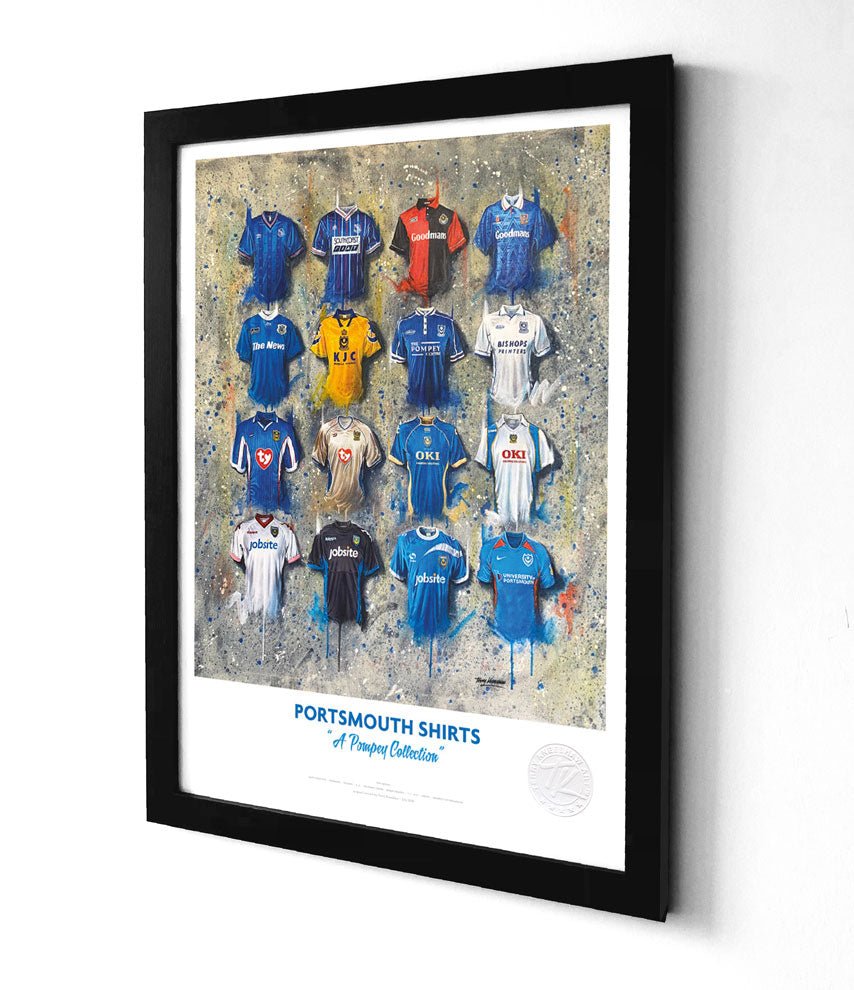 Portsmouth FC Shirts A3 - Terry Kneeshaw Art