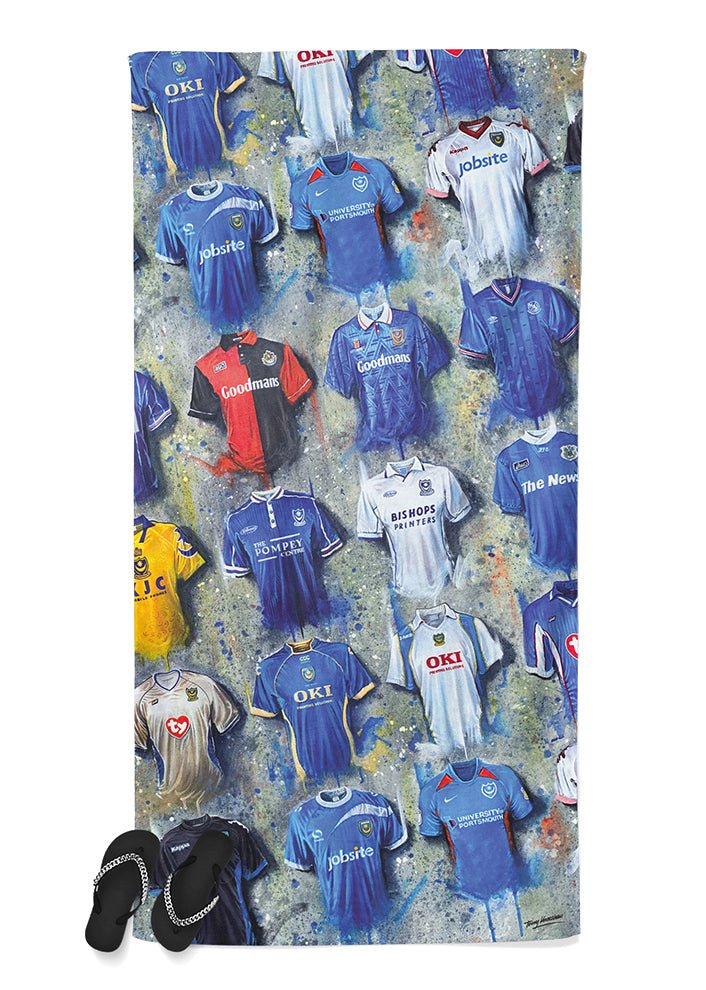 Portsmouth Shirts - A Pompey Collection Beach Towel - Terry Kneeshaw Art