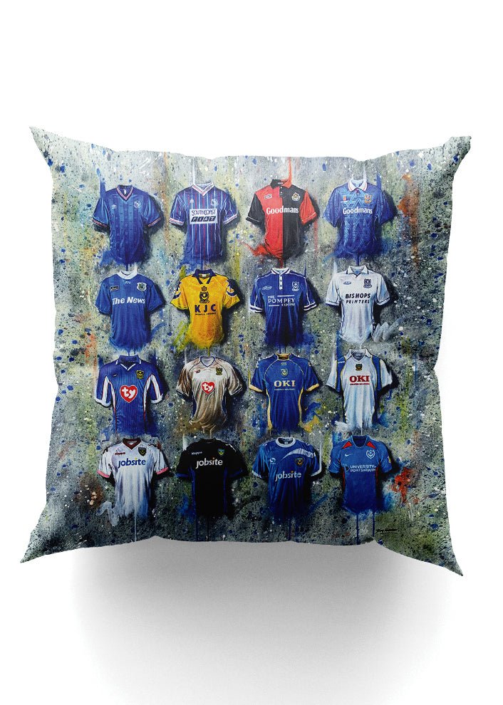 Portsmouth Shirts - A Pompey Collection Cushion - Terry Kneeshaw Art