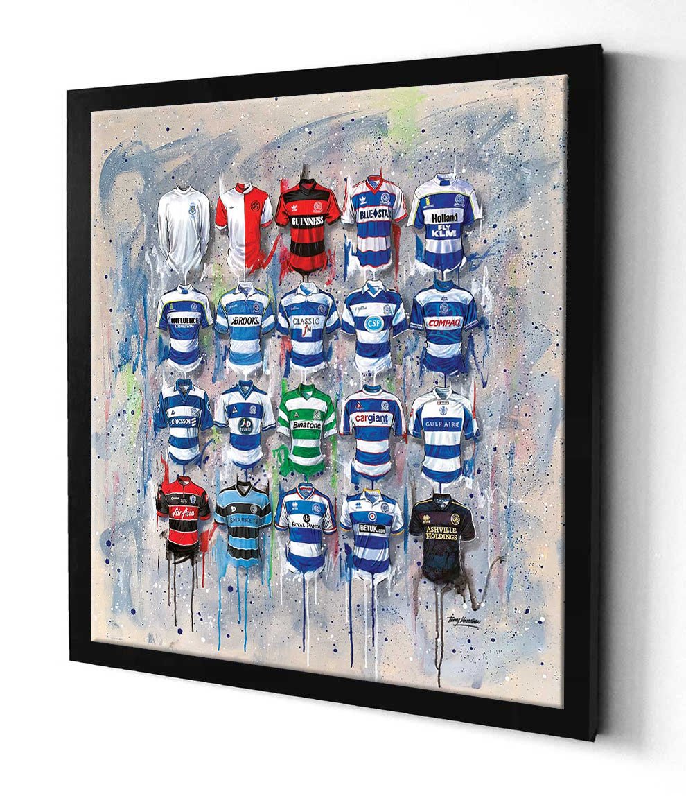 QPR FC Shirts 20x20 Canvas - Terry Kneeshaw Art